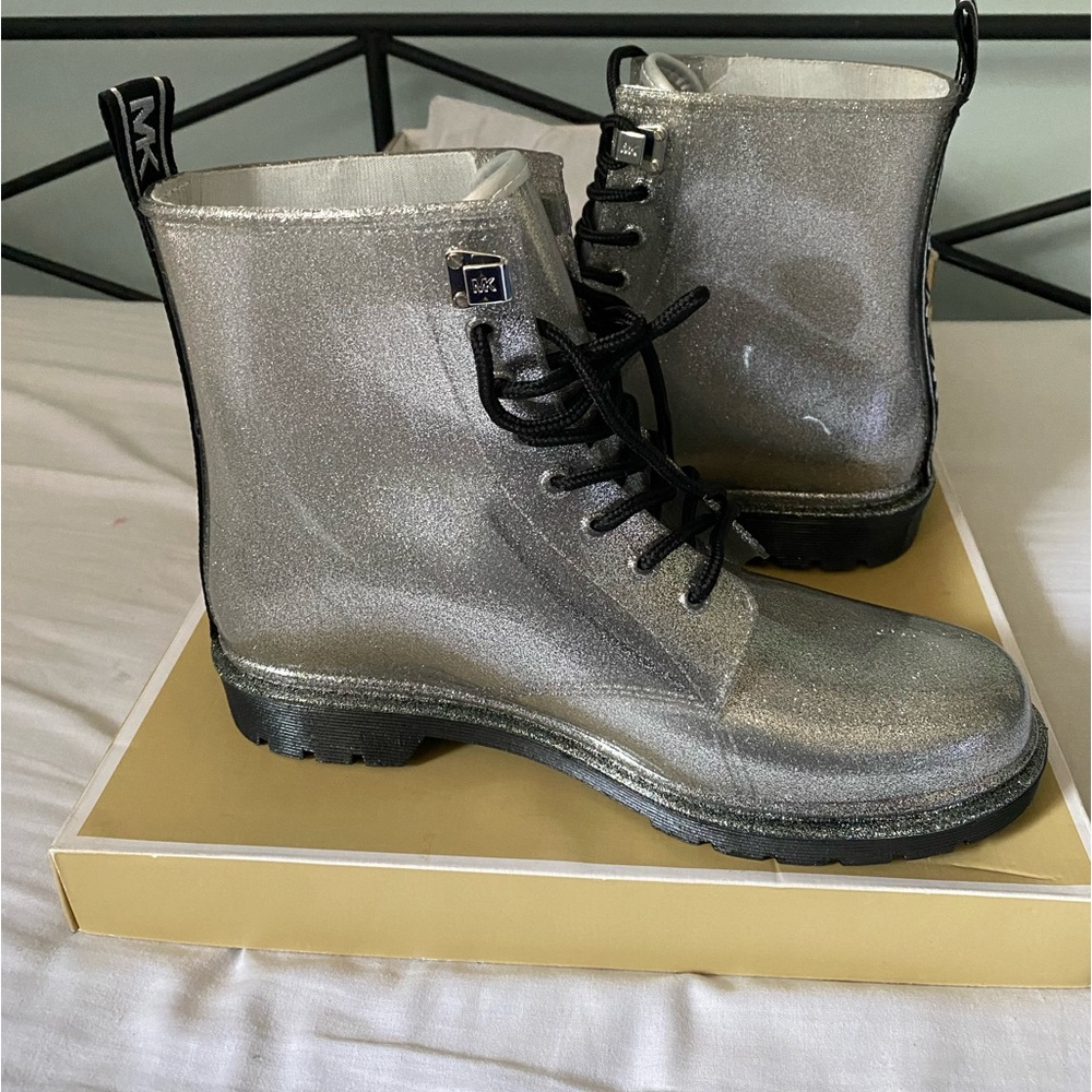 Never worn Michael Kors boots, silver